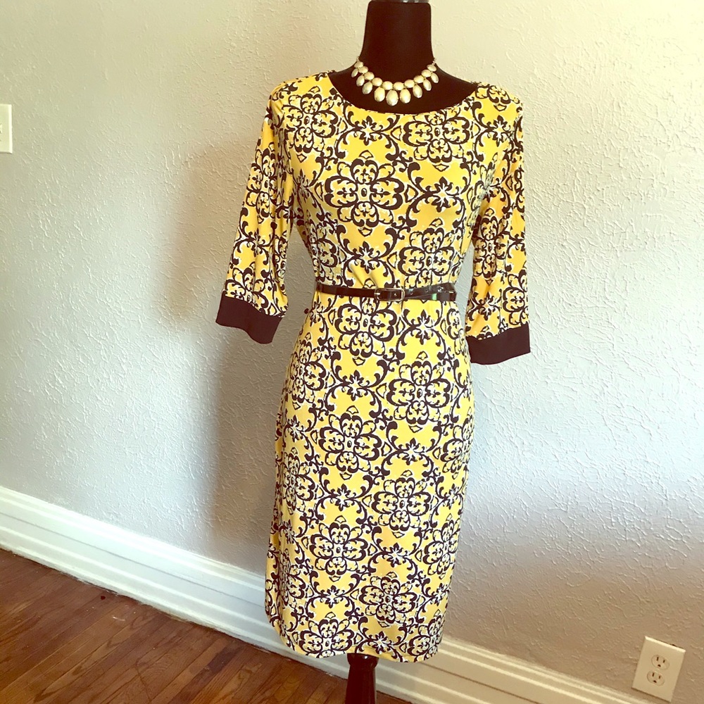 Size Medium Liz Claiborne Dress (black and yellow)